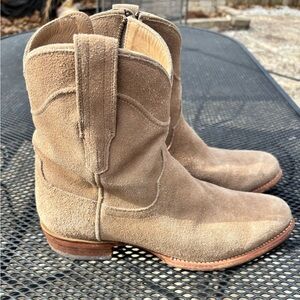 Tecovas Brown Cowboy Boots with Pull-On Design and Rounded Toe